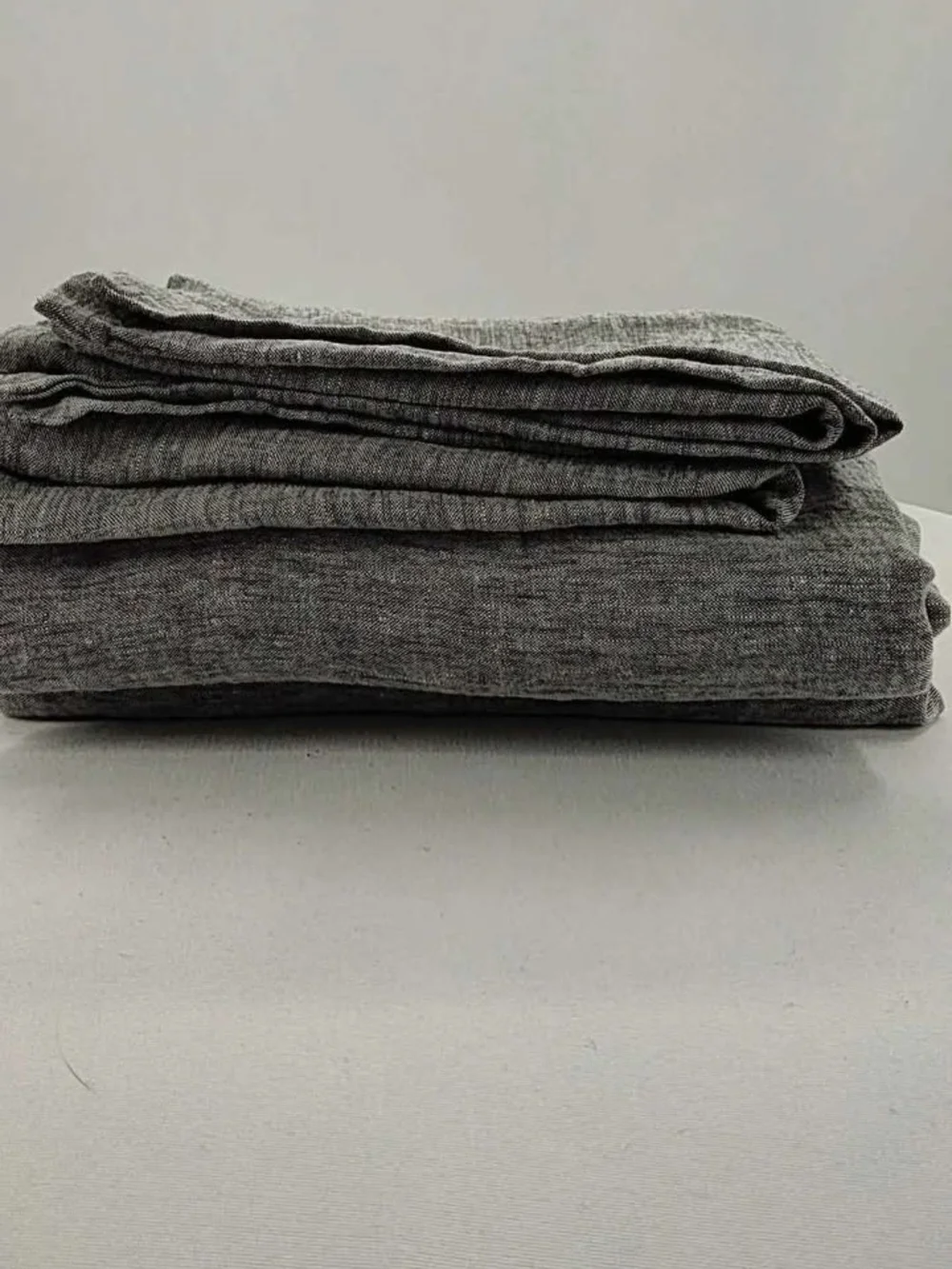 NEW QUINCE European Linen Chambray Duvet SET Cover Charcoal Full/Queen NEW